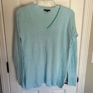Women's soft blue cotton v-neck Sweater